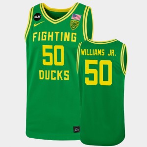 Men's Oregon Ducks Throwback Green Eric Williams Jr. #50 College Basketball Jersey 208729-415