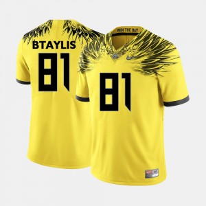 Men's Oregon Ducks College Football Yellow Evan Baylis #81 Jersey 743142-829