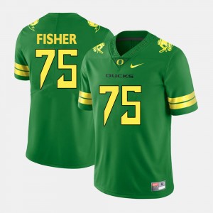Men's Oregon Ducks College Football Green Jake Fisher #75 Jersey 269036-754
