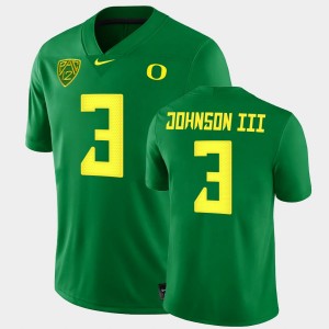 Men's Oregon Ducks College Football Green Johnny Johnson III #3 Game Jersey 386125-795