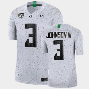 Men's Oregon Ducks College Football White Johnny Johnson III #3 Eggshell Limited Football Jersey 767482-795