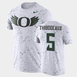 Men's Oregon Ducks College Football White Green Kayvon Thibodeaux #5 Disrupt Speckle Performance T-Shirt 647843-996