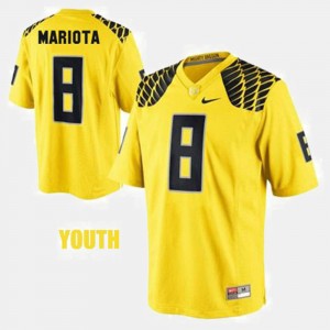 Youth Oregon Ducks College Football Yellow Marcus Mariota #8 Jersey 993995-694