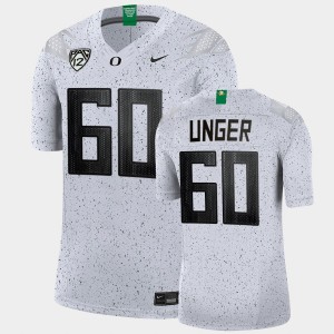Men's Oregon Ducks College Football White Max Unger #60 Eggshell Limited Football Jersey 138948-224