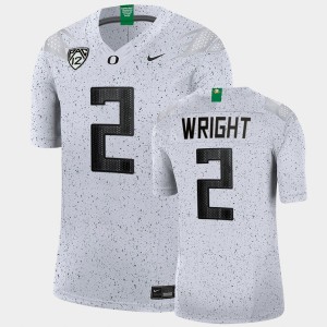 Men's Oregon Ducks College Football White Mykael Wright #2 Eggshell Limited Football Jersey 206382-700
