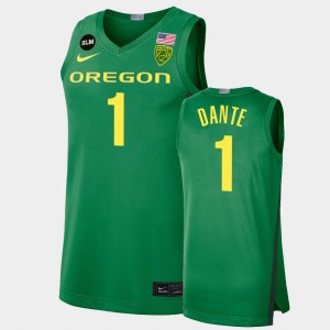 Men's Oregon Ducks College Basketball Green N'Faly Dante #1 BLM Limited Jersey 985113-988