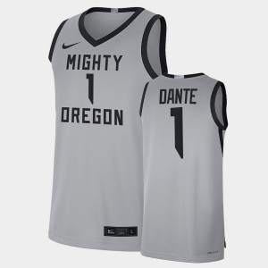Men's Oregon Ducks College Basketball Grey N'Faly Dante #1 Mighty Limited Jersey 171738-390