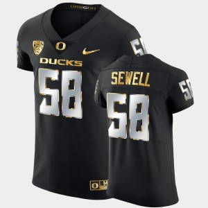 Men's Oregon Ducks Golden Edition Black Penei Sewell #58 Champions Alumni Jersey 659578-815