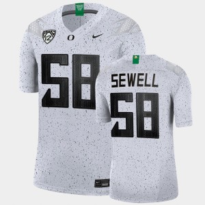 Men's Oregon Ducks College Football White Penei Sewell #58 Eggshell Limited Football Jersey 928681-186