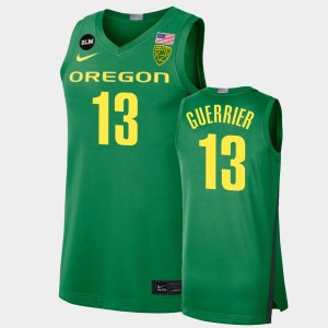 Men's Oregon Ducks College Basketball Green Quincy Guerrier #13 BLM Limited Jersey 367772-571