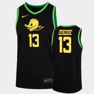 Men's Oregon Ducks College Basketball Black Quincy Guerrier #13 Duck Face Jersey 876755-898