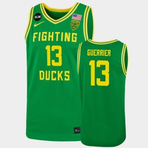 Men's Oregon Ducks Throwback Green Quincy Guerrier #13 College Basketball Jersey 981867-238