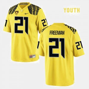 Youth Oregon Ducks College Football Yellow Royce Freeman #21 Jersey 621301-238