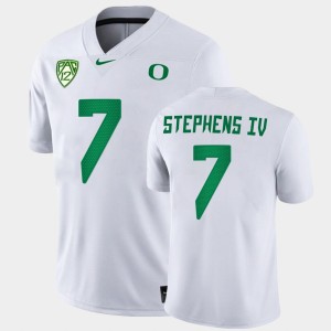 Men's Oregon Ducks College Football White Steve Stephens IV #7 Game Jersey 777023-259