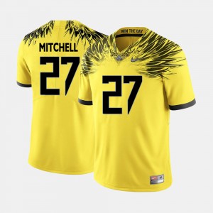 Men's Oregon Ducks College Football Yellow Terrance Mitchell #27 Jersey 269367-140