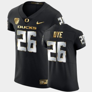 Men's Oregon Ducks Golden Edition Black Travis Dye #26 2021-22 Champions Elite Football Jersey 563953-250