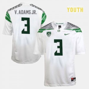 Youth Oregon Ducks College Football White Vernon Adams #3 Jersey 458747-823