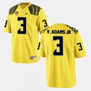Men's Oregon Ducks College Football Yellow Vernon Adams #3 Jersey 502731-107