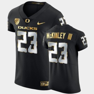 Men's Oregon Ducks Golden Edition Black Verone McKinley III #23 2021-22 Champions Elite Football Jersey 529484-129
