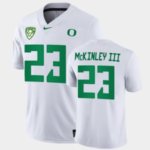 Men's Oregon Ducks College Football White Verone McKinley III #23 Game Jersey 291980-224