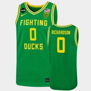 Men's Oregon Ducks Throwback Green Will Richardson #0 College Basketball Jersey 874547-172