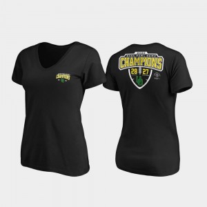 Women's Oregon Ducks 2020 Rose Bowl Champions Black Lateral Score V-Neck T-Shirt 404477-912