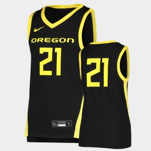 Youth Oregon Ducks Replica Black #21 College Basketball Jersey 553482-649