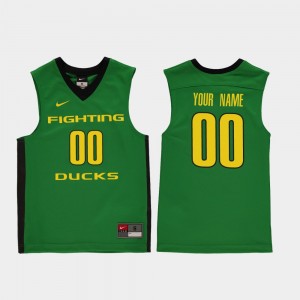 Youth Oregon Ducks Replica Green Custom #00 College Basketball Jersey 668786-877