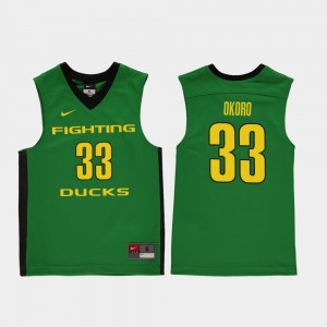 Youth Oregon Ducks Replica Green Francis Okoro #33 College Basketball Jersey 354436-566