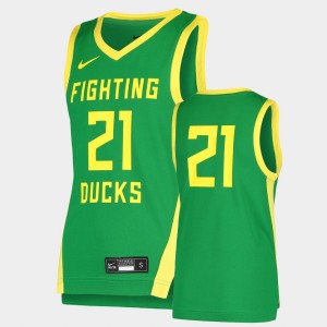Youth Oregon Ducks Replica Green #21 College Basketball Jersey 670256-891