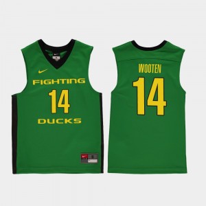 Youth Oregon Ducks Replica Green Kenny Wooten #14 College Basketball Jersey 811406-609
