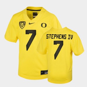 Youth Oregon Ducks College Football Yellow Steve Stephens IV #7 Untouchable Jersey 923787-863