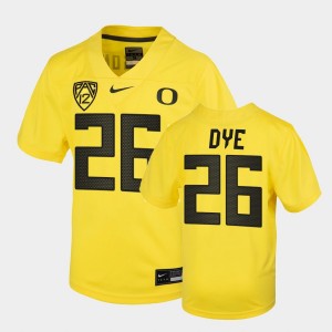 Youth Oregon Ducks College Football Yellow Travis Dye #26 Untouchable Jersey 354821-854